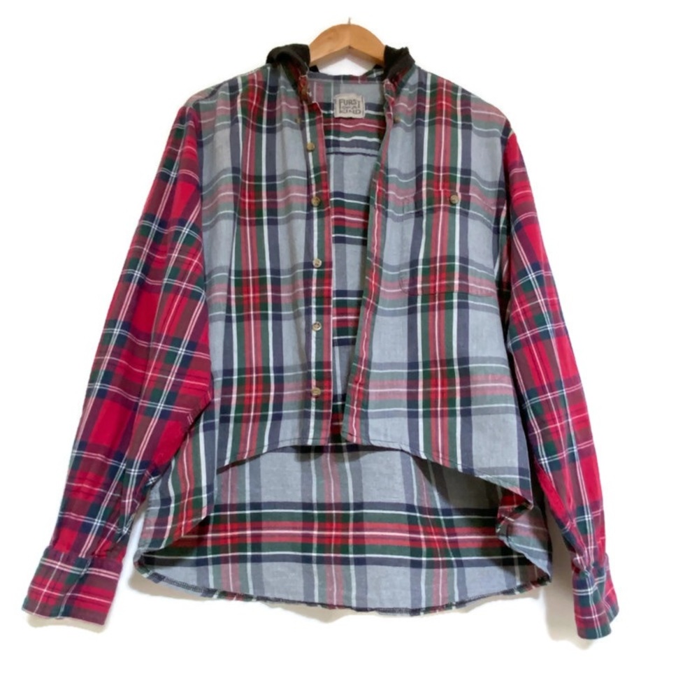 FURST OF A KIND PLAID HOODED SHIRT JACKET SHACKET
